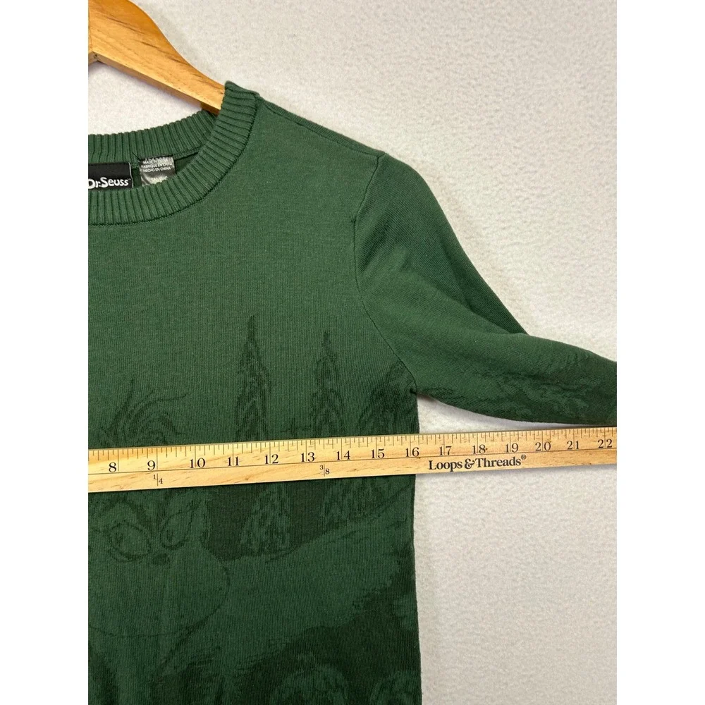 Christmas Holiday Dr. Seuss Unisex Small Green Grinch Graphic Pullover Sweater